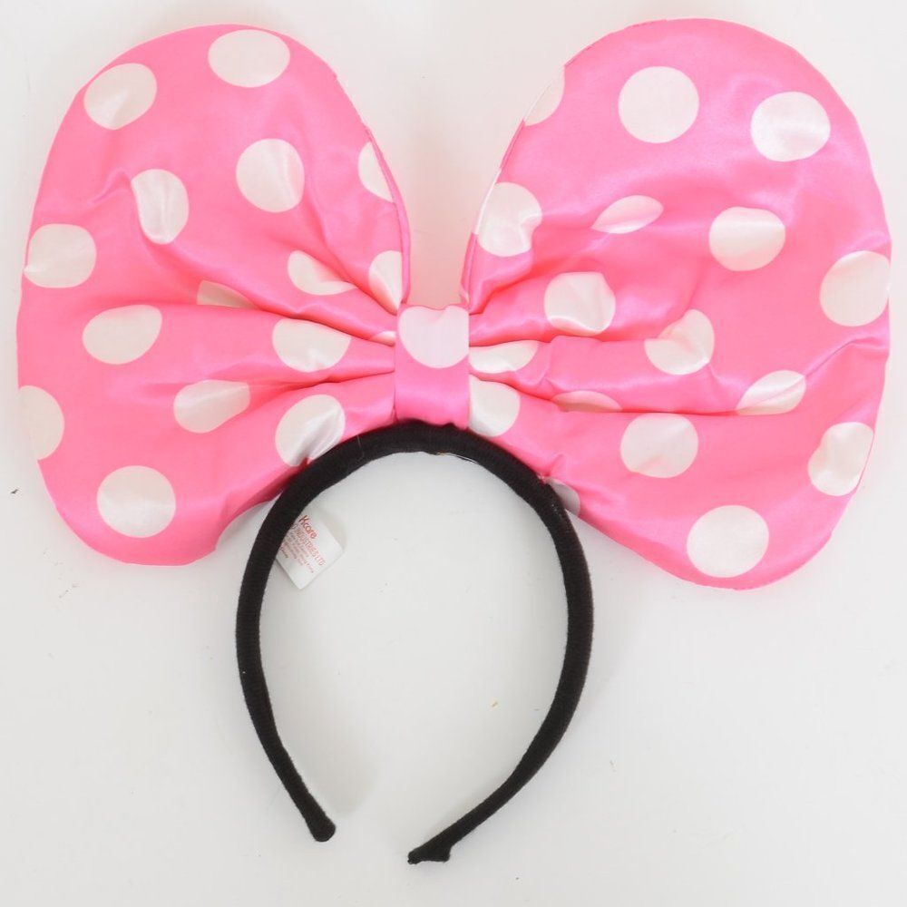 Minnie Mouse Disney Pink White Polka Dot Headband Disneyland Dress Up